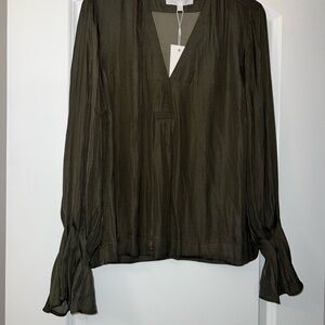 Elegant Olive Green Women's Top